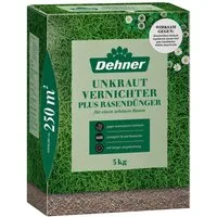 Dehner Rasendünger Unkrautvernichter plus Rasendünger, 5kg oder 8kg, 250 m², Langzeitwirkung bis zu 3 Monate