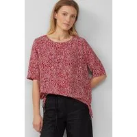 s.Oliver Kurzarmbluse Bluse Gemusterte Shirt-Bluse mit verstellbarem Saum