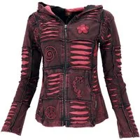 Guru-Shop Langjacke Goa Patchwork Jacke, Boho Kapuzenjacke -.. alternative Bekleidung