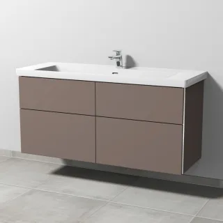 Sanipa 3way Waschtischunterbau zu Villeroy & Boch Subway 3.0 Waschtisch mit 4 Auszügen, Taupe-Matt BP8501T
