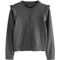 Next Strickjacke Schul-Strickjacke mit gerüschten Schultern (1-tlg)