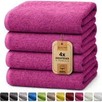 NatureMark Duschtuch 4er-Sparpack Frottier Duschtücher 70x140cm, 100% Baumwolle (4-St), Duschhandtuch 70x140cm Pink