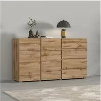 OTTO home Sideboard Metric,Breite 138 cm, grifflose Kommode 2 Türen/4 Schubkästen, Schubladenschrank mit viel Stauraum, Einlegeböden verstellbar