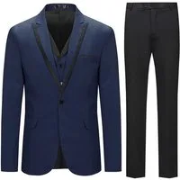 Allthemen Anzug (3 tlg) Slim Fit Elegante Anzüge mit Spitzen Revers
