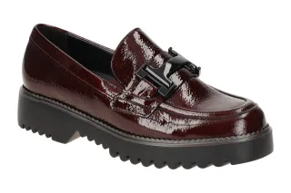 Gabor 72.452 - Damen Slipper Halbschuhe in burgund (schwarz Lack) mit robuste...