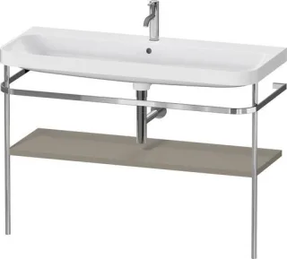 Duravit Happy D.2 Plus c-shaped Set mit Metallkonsole Stein Grau Seidenmatt 1175x490x850 mm - HP4839 HP4839O92920000