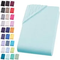 Visaggio Spannbettlaken Jersey aus 100% Baumwolle Spannbetttuch Bettlaken, Jersey, Gummizug: rundum, Spannbettlaken, für Matratzenhöhen bis 22 cm, Steghöhe 30 cm