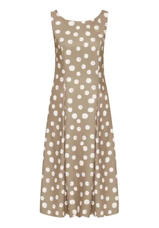 Vera Mont - Cocktailkleid Taupe/White - Gr. - 54