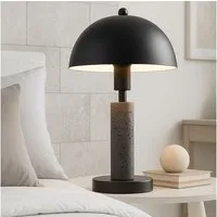 GLOBO LIGHTING Tischleuchte, Leuchtmittel nicht inklusive, Tischleuchte Nachttischlampe Leselampe schwarz Travertin Stein E14