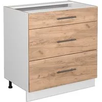 Vicco Unterschrank Fame-Line Goldkraft Eiche/Weiß, 80cm, ohne Arbeitsplatte (1-St)