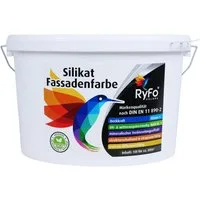 RyFo Colors Fassadenfarbe Silikat Fassadenfarbe weiß 10l, 1 L ca. 6 m², hoch diffusionsfähig, UV-beständig, witterungsbeständig