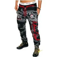 Jaylvis Jogginghose Herren Trainingshose Sport Hose Camouflage Uni Marine Royal Elastikbund mit Tunnelzug