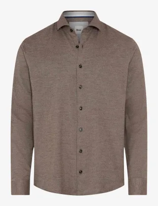 Brax Herren Hemd Style HAROLD chocolate, dunkelbraun, Gr. S