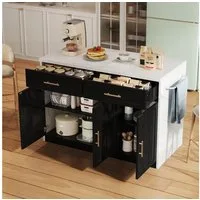MODFU Küchenwagen Kücheninsel Buffetschrank, (mit Barthekenfunktion, 1 St., 120 × 60 × 91 cm)