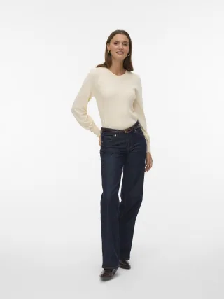 VERO MODA - VMNEW HOLLY LS O-NECK PULLOVER BOO Birch - Gr. - XL