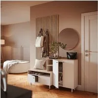 Vicco Garderoben-Set Elano, Weiß/Eiche, 140 x 80 cm 2 Teile, (2-St)