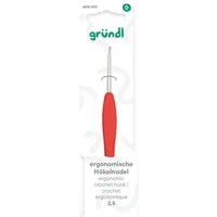 Gründl Bastelnaturmaterial Gründl Ergonomische Häkelnadel 2,5 mm rot