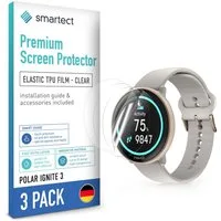 smartect Displayschutzfolie TPU Schutzfolie Klar für Polar Ignite 3, Set, 3 Stück, Panzerfolie Bildschirm Displayfolie