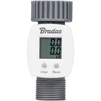 Bradas Wasserzähler BRADAS Digitaler Wasserzähler 3/4“ LCD WL-3110 Wasseruhr WHITE LINE