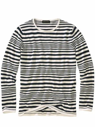Mey & Edlich Herren Illusionen-Pullover Blau 40 % Baumwolle, 30 % Leinen, 30 % Viskose