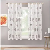 Delindo Lifestyle Gardine Serie Monique (2 St), Ösen, halbtransparent, Voile, Store mit dezenter Stickerei