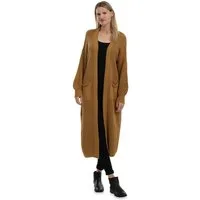 malito more than fashion Longstrickjacke malito Damen Strickmantel, schicker Cardigan, moderne Wollmantel, offene lange Strickjacke in Grobstrick-Optik