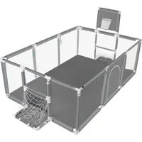 Comomy Laufstall, Baby Schutzgitter mit Basketball und Fußball-Netz 181x122x64cm