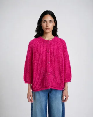 Smith&Soul - Hairy Round Neck 3/4 Slv Cardigan - Gr. - L