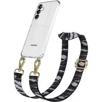 EAZY CASE Handykette Umhängeband für Samsung Galaxy A16 6,7 Zoll, Handykette Camouflage Hülle Crossbody Case zum Umhängen Grau