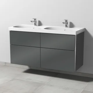 Sanipa 3way Waschtischunterbau zu Geberit Acanto Waschtisch mit 4 Auszügen, Anthrazit-Glanz BS42079