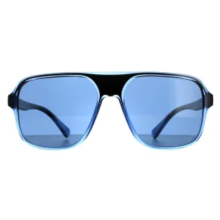 Dolce & Gabbana Square Mens Bleu transparent et noir noir DG6134 Lunettes de soleil