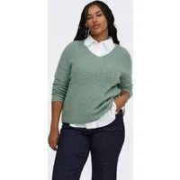 ONLY CARMAKOMA Strickpullover CARCAMILLA V-NECK L/S PULLOVER KNT NOOS Materialmix