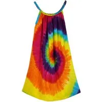 Guru-Shop Midikleid Batik Kinderkleid Regenbogen, Trägerkleid,..