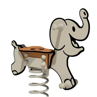 Federwippe Spielplatz Elefant Clumsey für Kinder ab 3 Jahren - Robustes Outdoor Wipptier witterungsbeständig aus recyceltem HDPE Material - Wickey