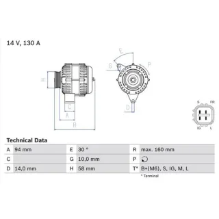 Bosch Lichtmaschine 130A Toyota Avensis Previa Rav 2,0 0986049221