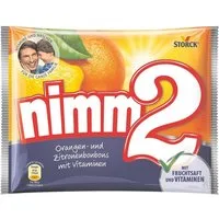 NIMM2 Süßigkeit nimm2, Orangen- und Zitronenbonbons, 145 g (ca. 21 Stück)