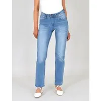 ESRA Straight-Jeans High Waist Damen Jeans Straight Leg Hose Stretch gerader Schnitt G2 Straight Jeans Damen Stretch Regular Jeans High Waist bis Plus Size