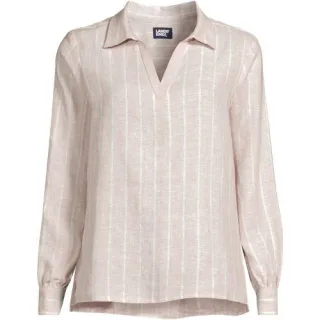 Premium Reinleinen-Schlupfbluse für Damen in Petite-Größe, Damen, size: petite, Elfenbein, by Lands' End