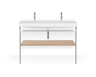Duravit Happy D.2 Plus c-shaped Set mit Metallkonsole Mediterrane Eiche Matt 1175x490x850 mm - HP484 HP4849O71710000