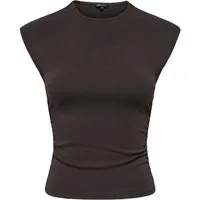 ONLY Shirttop ONLMIRA CAPSL RUCHING TOP JRS NOOS Baumwollmischung, regular fit, Rundhals