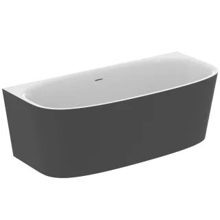Ideal Standard Duo-Badewanne DEA, f.Wandanbindung, m.Ablauf,1800x800x475/610mm,Schwarz Matt T9940V3