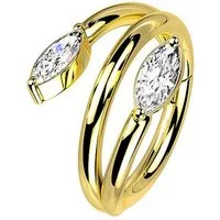 Taffstyle Nasenpiercing Septum Piercing Ring Segmentring Clicker Kristall Doppel Reben, Nasenpiercing Nasenring Ohrpiercing Ohr Nase Tragus Helix Brust Intim