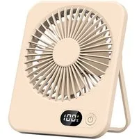 Minicloss Mini USB-Ventilator Mini USB-Ventilator, Einstellbar Tragbarer LED Anzeige Fan, Für Büro, Zuhause, Schlafzimmer, Bibliothek