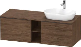 Duravit D-Neo Konsolenwaschtischunterbau wandhängend Nussbaum dunkel Matt 1400x550x459 mm - DE4950RB DE4950RBD210000