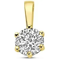 NICEANDnoble Kettenanhänger 375er Gelbgold Kettenanhänger Zirkonia rund