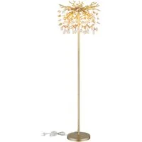 GLOBO LIGHTING LED Stehlampe mit Kristall 2-farbig Höhe 155cm, Dimmfunktion, LED wechselbar, Warmweiß, ausgefallene Stehleuchte, Wohnzimmerlampe stehend inkl. Leuchtmittel