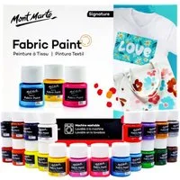 Mont Marte Textilfarbe Set 8 / 12 / 20 x 20ml – waschfesten Stofffarben – bügel­fixierbar, Stofffarbe für Baumwolle & Mischgewebe – für T-Shirts, Taschen & DIY