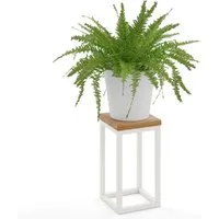 LAMO Manufaktur Blumenständer LAMO Manufaktur 30cm Pflanzenständer Blumenständer Gestell: Grauweiß (Schweberegal Massiv 100% Echtholz, 1 St., 2-Teilig)