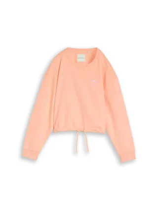 tom tailor kids - Cropped Sweatshirt mit Bindeschleife peach bloom - Gr. - 176