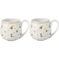 Villeroy & Boch Tasse Easter Delight Henkelbecher, 2 Stück, 2-tlg., Porzellan, Premium Porcelain, 2 Stck, Handw., mikrow.sicher